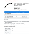 thumbnail image 2 of Upper Radiator Hose - Compatible with 2014 - 2020 Chevy Impala 2015 2016 2017 2018 2019, 2 of 2