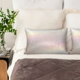 thumbnail image 3 of Pofeuu Glitter Light Pearl Print Satin Pillowcase for Hair and Skin Pillow Cases, Silk Pillow Cases, Soft Cooling Pillow Covers, 20x30 Inches（Pillow core not included）, 3 of 7