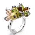 thumbnail image 2 of Luxe Jewelry Designs Women's Rhodium Plated Brass Bezel Ring with AAA Grade CZ Multi Color - Size 9, 2 of 2