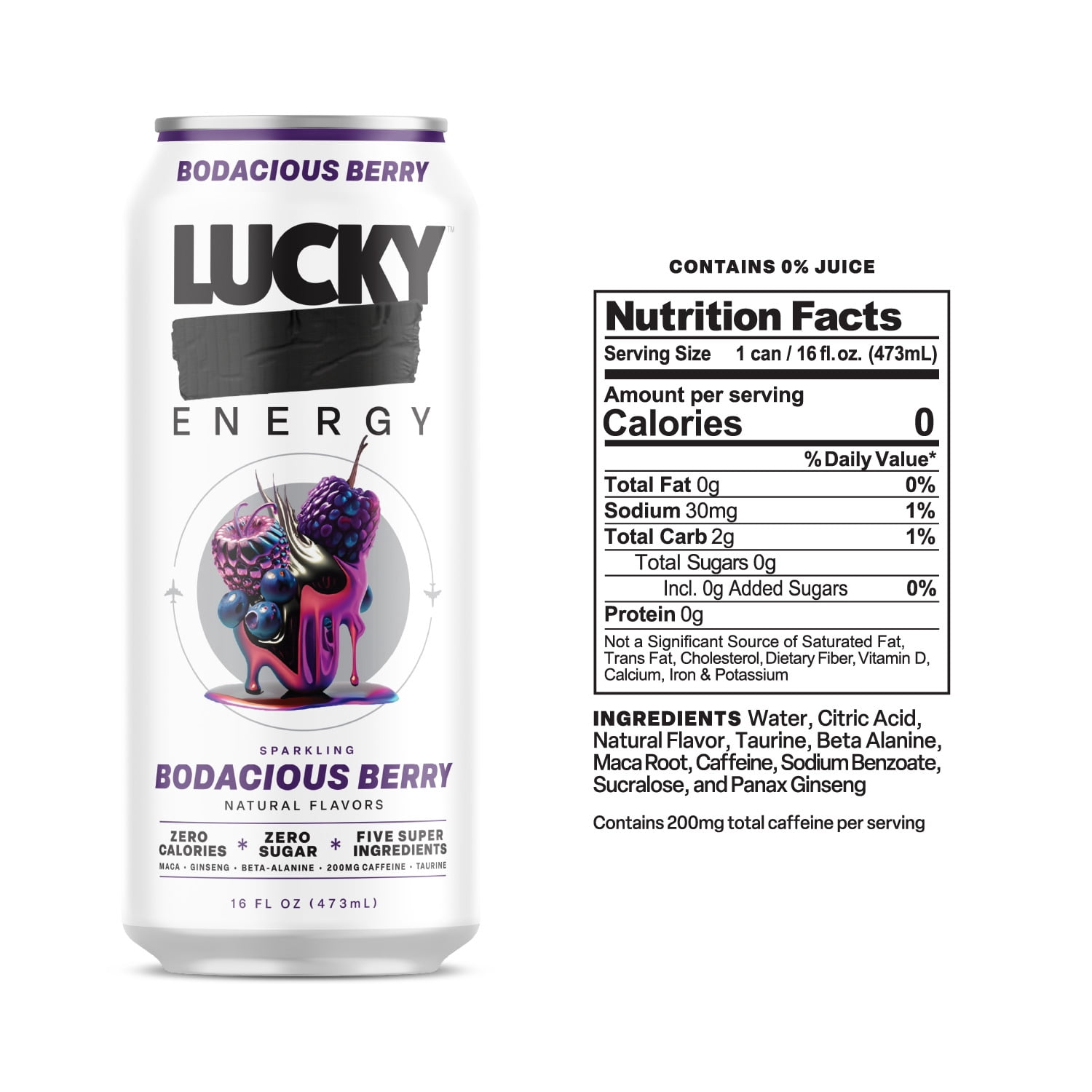Lucky Energy Sugar Free Energy Drinks, Variety Pack, 16oz Cans (10-Pack) Healthy, Zero Sugar Energy Drink with Maca, Ginseng, Beta-Alanine, Taurine & 200mg Caffeine
