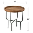 thumbnail image 4 of Solid Wood Round End Table, Complementing Modern Decor Table With And An Elegant Iron For Look, 4 of 4