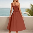 thumbnail image 2 of Jupe Longue à Bretelles Style Français pour Femmes, Taille Amincissante, Robe Fluide pour Plage Vacances, S-TTG, 2 of 5
