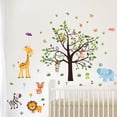 thumbnail image 4 of Pegatinas de pared de árbol de animales del bosque, calcomanías de pared de ciervo y búho, decoración para las paredes del salón, dormitorio de bebé, guardería, niños, 4 of 6