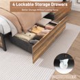 thumbnail image 5 of Hlivelood Full Size Platform Bed Frame with Headboard and 4 Storage Drawers, Metal Bed with Lights, Outlets & USB, No Box Spring Needed, Noise-Free, 5 of 6