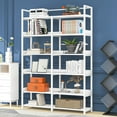 thumbnail image 1 of UWR-Nite 70.8" Tall Bookshelf, 6-Tier Bookcase with Back, Side Panel and Adjustable Foot Pads, Freestanding Tall Bookshelf with Stainless Steel Frame for Office, 1 of 7
