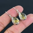 thumbnail image 2 of Natural Golden Rutile Drop Earring 925 Sterling Silver Handcrafted Earring LiteWeight HandMade Earring Gift for Her Gift For Her ThanksGiving, 2 of 2