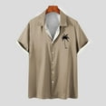 thumbnail image 5 of WREESH Men's Button Down Shirts Comfortable Short Sleeve Turndown Collar with Solid Print, Featuring Men's Tropical Tops Khaki, 5 of 5
