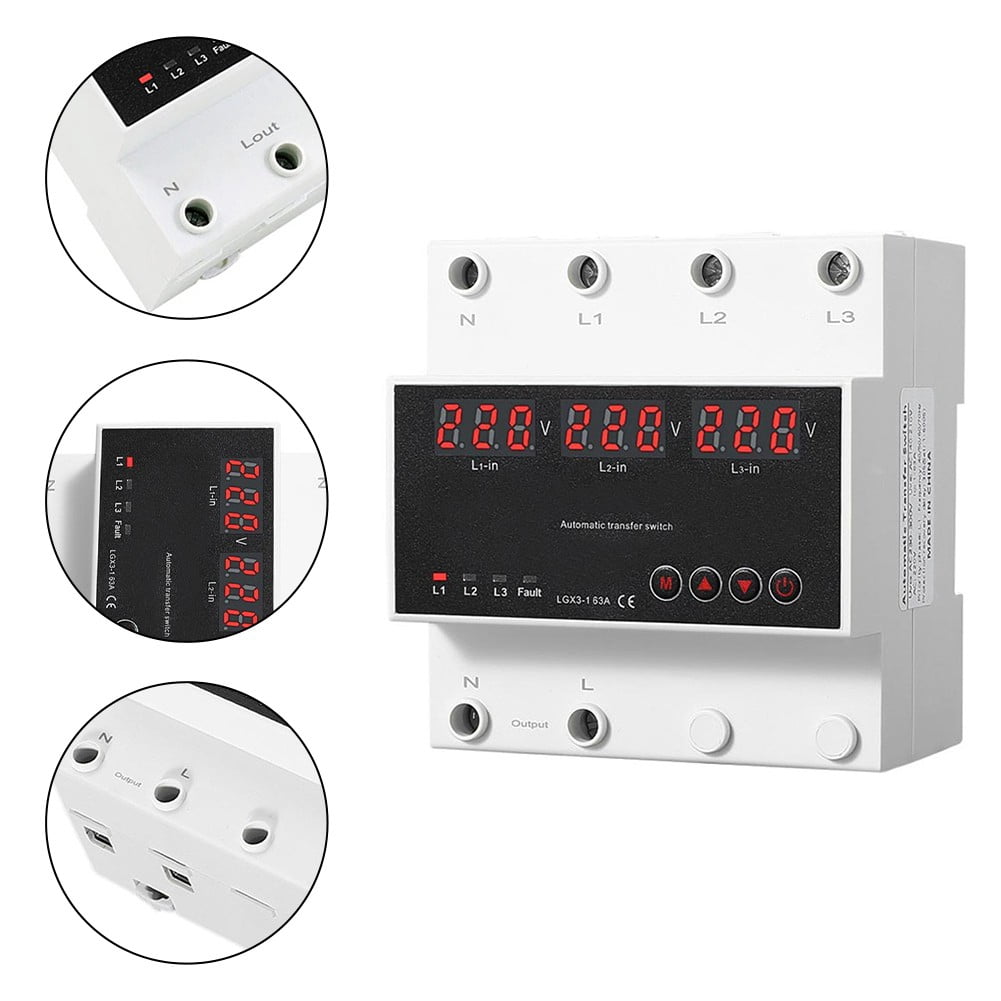 DAMIFU Automatic Transfer Switch with Adjustable Settings for Safe Power Usage 110V