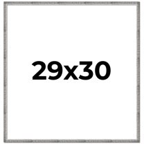 29x30 Frame Silver Grey Distressed Solid Wood Picture Frame | 0.75 Inch Moulding Width | Interior