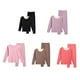thumbnail image 4 of Qarigey 1 Juego de ropa interior de poliéster para mujer, ropa interior portátil de Color sólido con cuello redondo, ropa de dormir térmica para Ropa interior Rosado Qarigey AP013675-03, 4 of 6