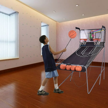 Costway Indoor Basketball Arcade Game Double Electronic Hoops shot 2 Player W/ 4