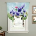 thumbnail image 2 of Spring Easter Balloon Curtains 63 Inch Length for Living Room/Bedroom, Purple Floral Summer Botanical Ombre Rod Pocket Privacy Door Curtains Decorative Tie Up Shade for Window 52"x63", 2 of 8
