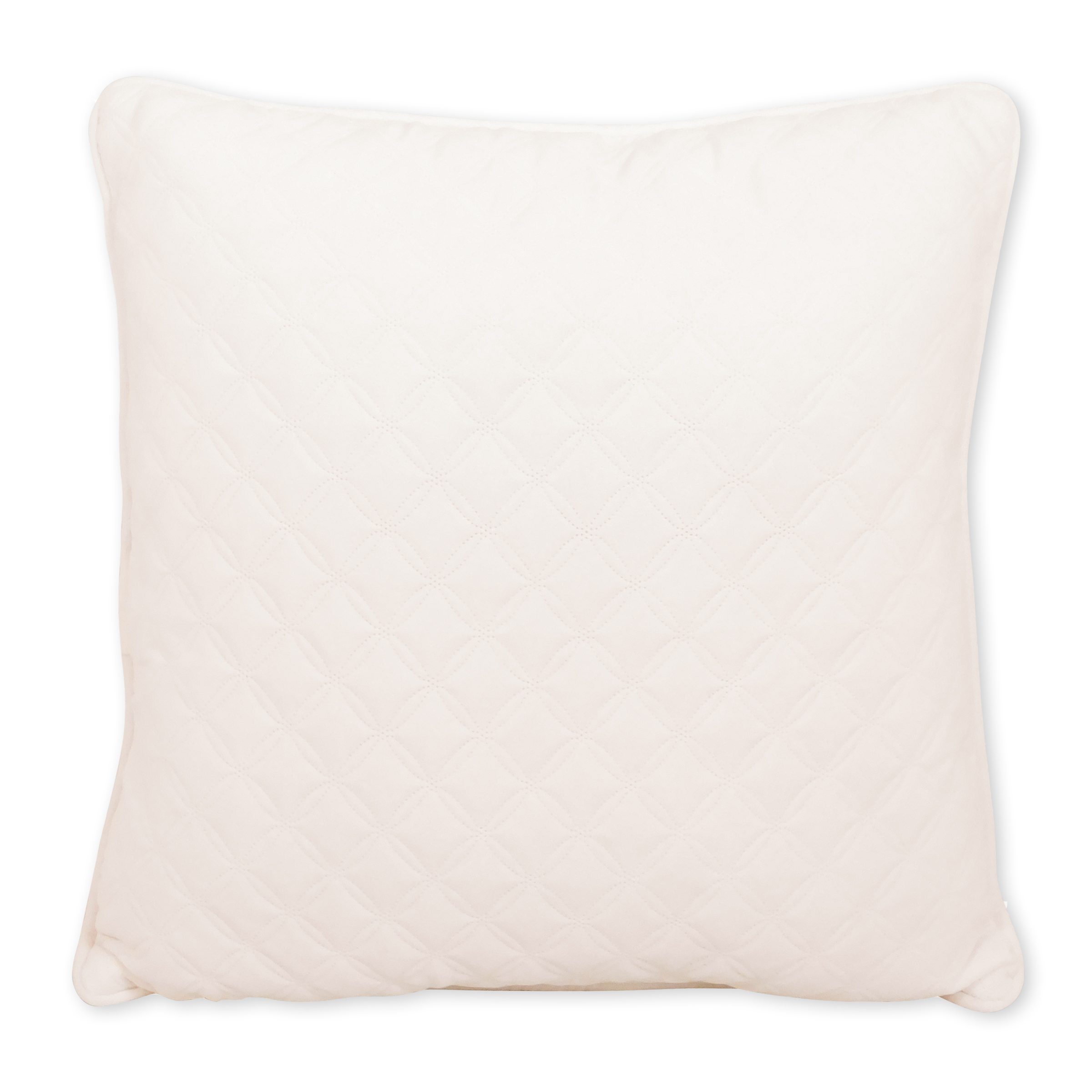 Better Homes & Gardens Quilted Velvet Classic Decorative Throw Pillows, 19" x 19", Vanilla Dream Off-White (2 Count)