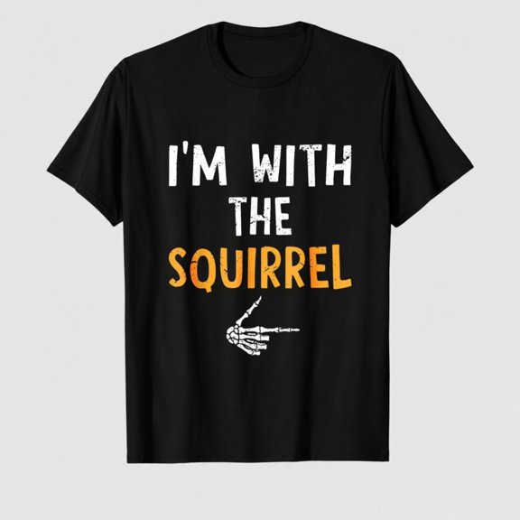 Unisex Funny Squirrel Arrow Graphic T-Shirt, 100% Cotton Short Sleeve Shirt