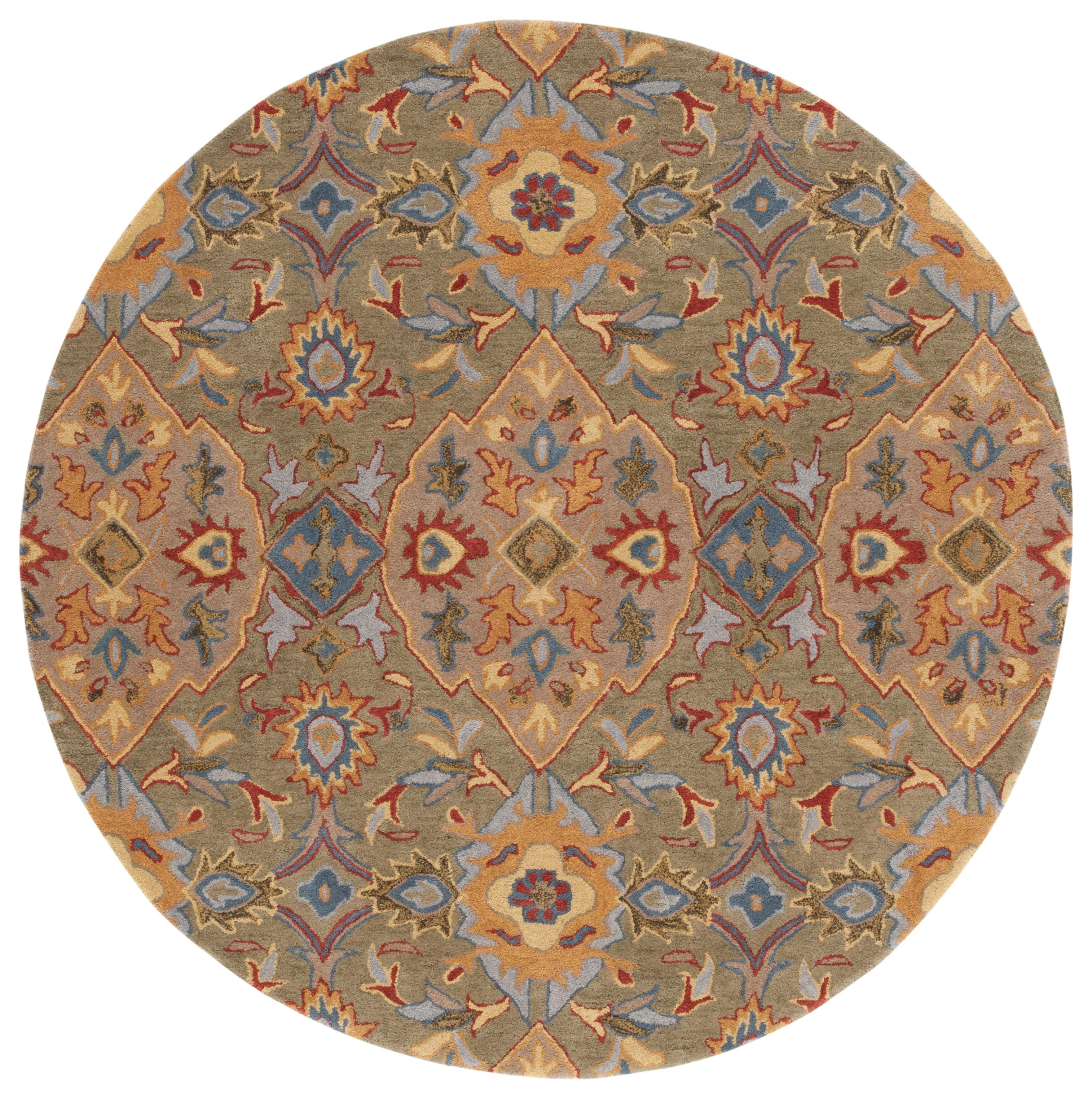 Safavieh Heritage Reanna Oriental Wool Area Rug, Green/Yellow, 6' x 6' Round