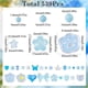 thumbnail image 2 of 1 caja de 539 cuentas acrílicas azules surtidas, lindas cuentas estéticas a granel, kits de cuentas kawaii con forma de mariposa, corazón, flor, estrella y oso., 2 of 6