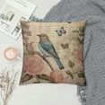 thumbnail image 2 of Nawypu  Vintage Design Hydrangea and Cyan Bird Throw Pillow Cover Crown Beautiful Bud Blossom Bouquet Word Background Pillow Case Decorative Men Women Boy Girl Room Cushion Cover, 2 of 5