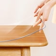 thumbnail image 3 of 20X96 Inch 1.5mm Thick Clear Plastic Tablecloth Rectangle PVC Vinyl Pet Carpet Protector Crystal Clear Table Cover Conference Desk Top Pad Protector Clear Plastic Table Runner End Tabletop Pad, 3 of 5