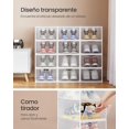 thumbnail image 3 of Cajas para Zapatos, Organizador de Zapatos de Plástico, Juego de 12, para Zapatos hasta 43, Transparente y Blanco Nube, 3 of 6