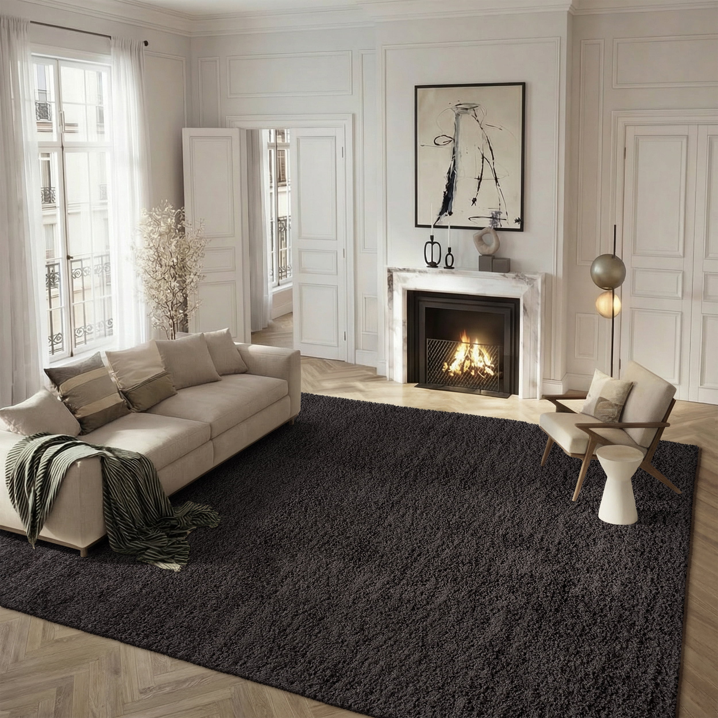 Safavieh Athens Talia Solid Shag Area Rug, Dark Gray, 6' x 9'