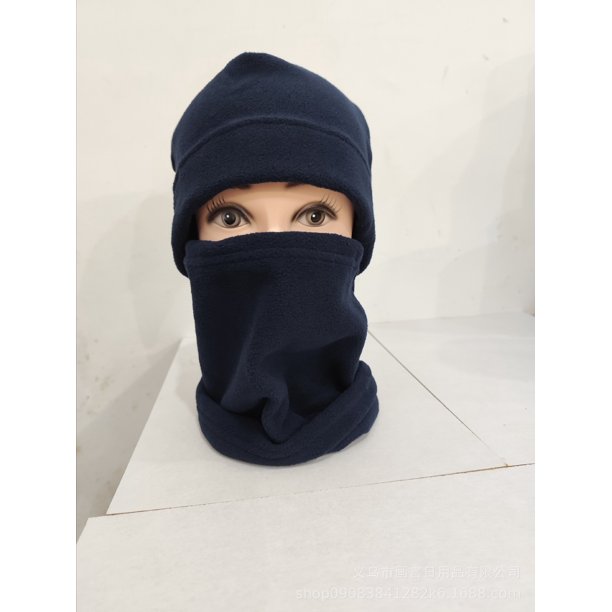 Gorro de otoño e invierno con cordón, bufanda dos en uno, forro polar cálido para exteriores, resistente al viento y al frío, bolsa para montar, gorro para la cabeza