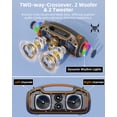 thumbnail image 6 of Portable Bluetooth Speaker 200W Peak,IP65 Waterproof Outdoor Wireless Speaker with 24H Playtime,Deep Bass,TWS and USB/AUX/TF Input for Party, 6 of 12