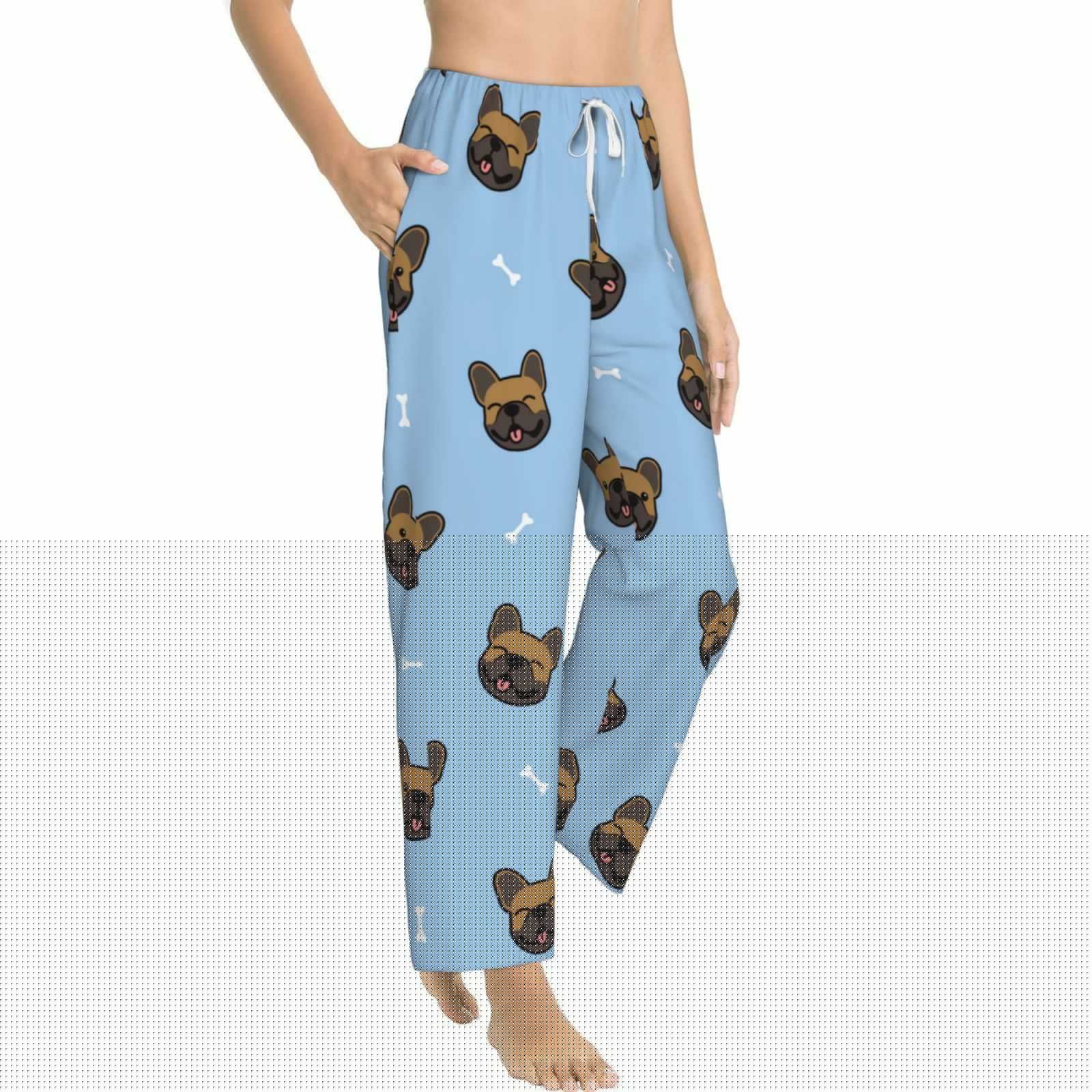 thumbnail image 2 of Bingfone Pajamas For Women,French Bulldog Face Pajama Pants With Pockets-X-Large, 2 of 9