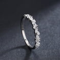 thumbnail image 2 of Womens S925 Silver Ring Diamond Shaped Zircon Gemstone Electroplated Rhombus Minimalist Jewelry For Her Elegant Gift, 2 of 5