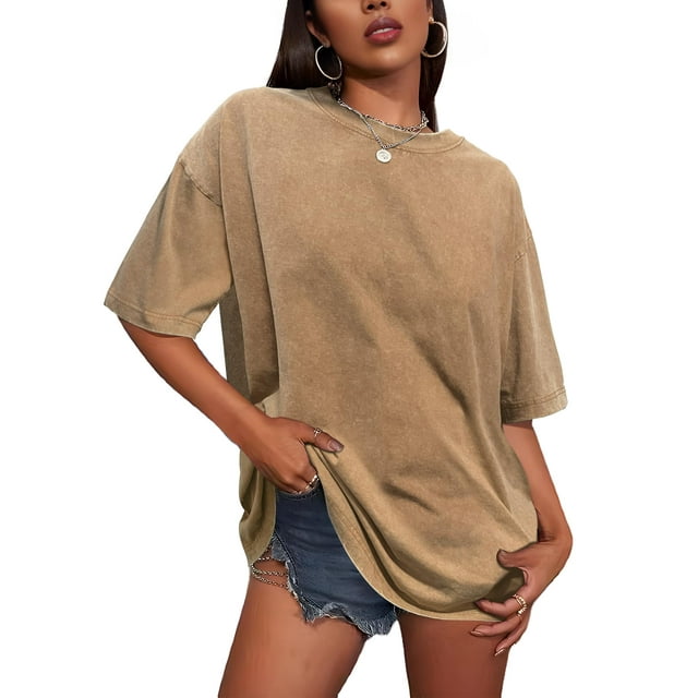 Camiseta extragrande SHINGOKENSOU Vintage Baggy Grunge Coffee