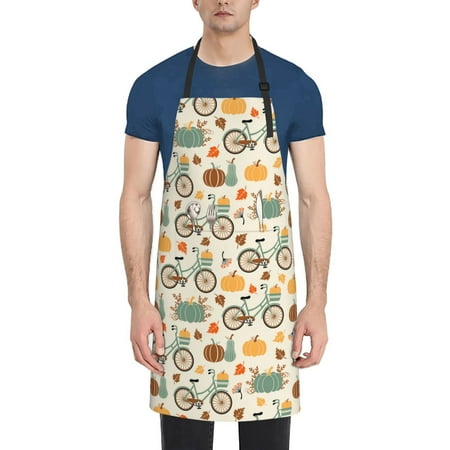 

Coaee Bicycle And Pumpkins for Waterproof Apron for Unisex Adult with Adjustable Bib Apron