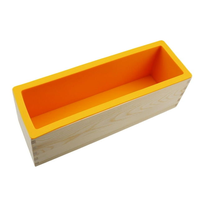 GUOOL Moule Rectangulaire pour Savon, Fournitures de Bricolage, Moule à Pain pour Gelée, Pain, Crème Glacée, Orange