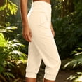 thumbnail image 4 of JIA JIA SHUANG Capri Pants for Women High Waisted Pull on Yoga Joggers Pants Slim Straight Leg Stretchy Workout Trousers with Side Pockets(Beige,Medium), 4 of 6