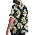 thumbnail image 3 of Daisy Men's Short Sleeve Spread Collar Poplin Shirt, Casual Printed Button Down Summer Beach Tops for Men, Unisex Comfortable Shirts, 3 of 6