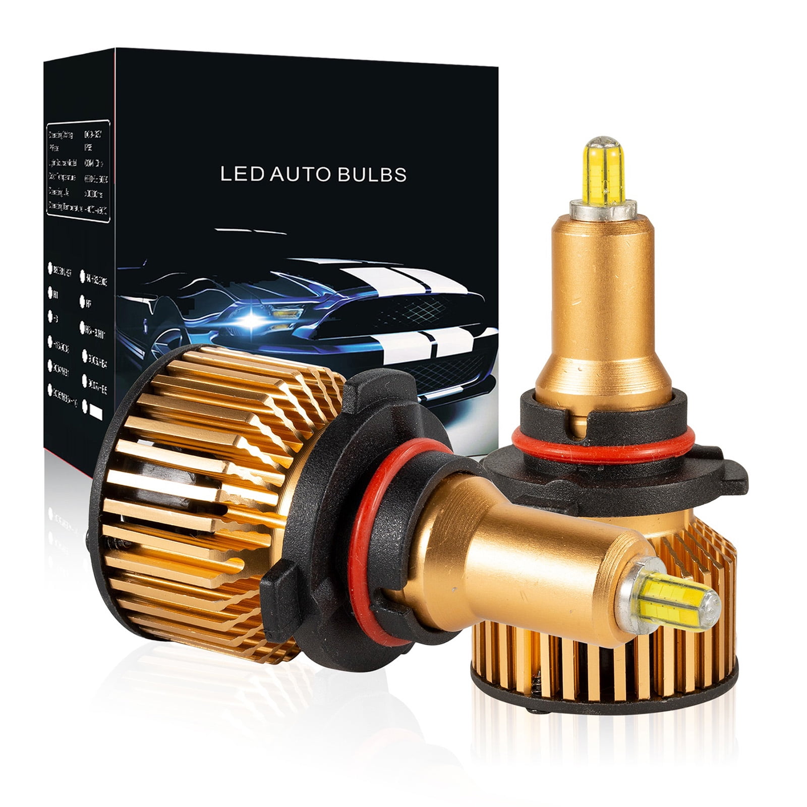 -Gold H1 LED Headlight Bulbs 6500k 12000LM Extremely Bright Car bulbs All 2-PACK One Aluminum COB Chips Conversion Kit in 