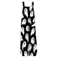 thumbnail image 4 of Women's Halloween Jumpsuits Skull Candy Wide Leg Backless Spooky Overalls Bat Skeleton Halter Funny Rompers, S, 4 of 5
