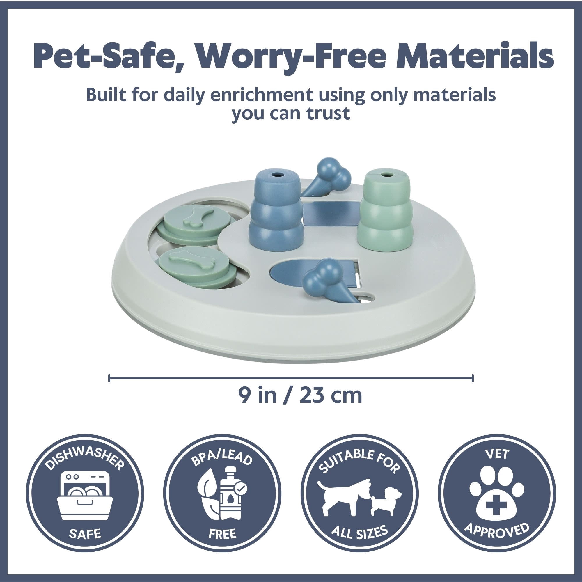TRIXIE Dog Activity Flip Board Strategy Game, Level 2 Dog Puzzle Toy, Treat Dispenser