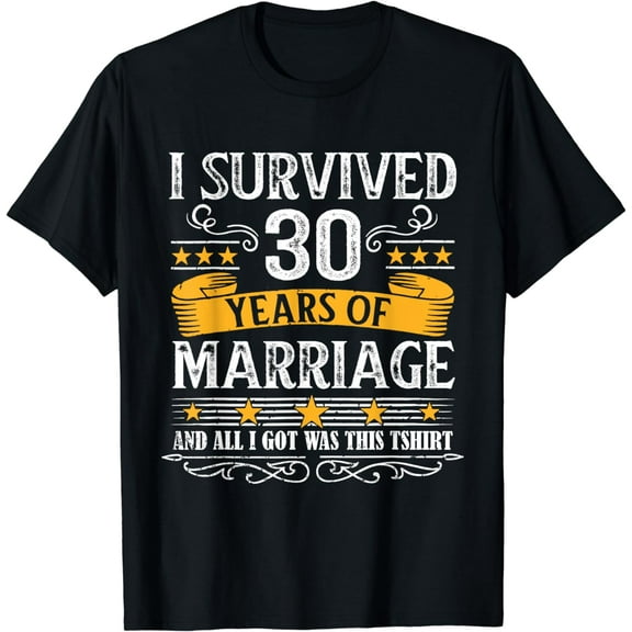 30th Wedding Anniversary shirt Couples Husband Wife 30 Years T-Shirt