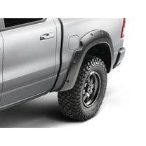 Bushwacker by RealTruck Pocket/Rivet Style Rear Fender Flares | 2-Piece Set, Black, Smooth Finish | 50054-02 | Compatible with 2019 - 2024 Ram 1500 (Excludes Rebel & TRX Models)
