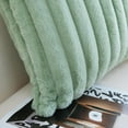thumbnail image 6 of Sanmadrola Throw Pillow Covers 18x18 inch Pack of 2 Faux Fur Plush Decorative Throw Pillow Covers Couch Cushion Case Soft Pillow with Velvet Back for Sofa, Bed, Living Room, Sage Green, 6 of 7
