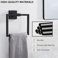 thumbnail image 3 of LSWYYP Towel Ring,Stainless Steel Rectangular Wall Hand Towel Holder,Modern Bathroom Washcloth Holder for Bathroom Kitchen, Matte Black, 3 of 8