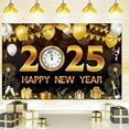 thumbnail image 1 of Fondo de Feliz Año Nuevo 2025 en dorado negro para fotografía, fondo de fotos en dorado negro, suministros para fiestas familiares de invierno, 1 of 5