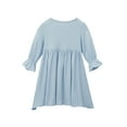 thumbnail image 4 of Antinious Girls Princess Dress Elegant Princess Dress Long Sleeve Crew Neck Dress,Toddler Girls Outer Dress,Kids Party Dress,Light Blue,110, 4 of 5