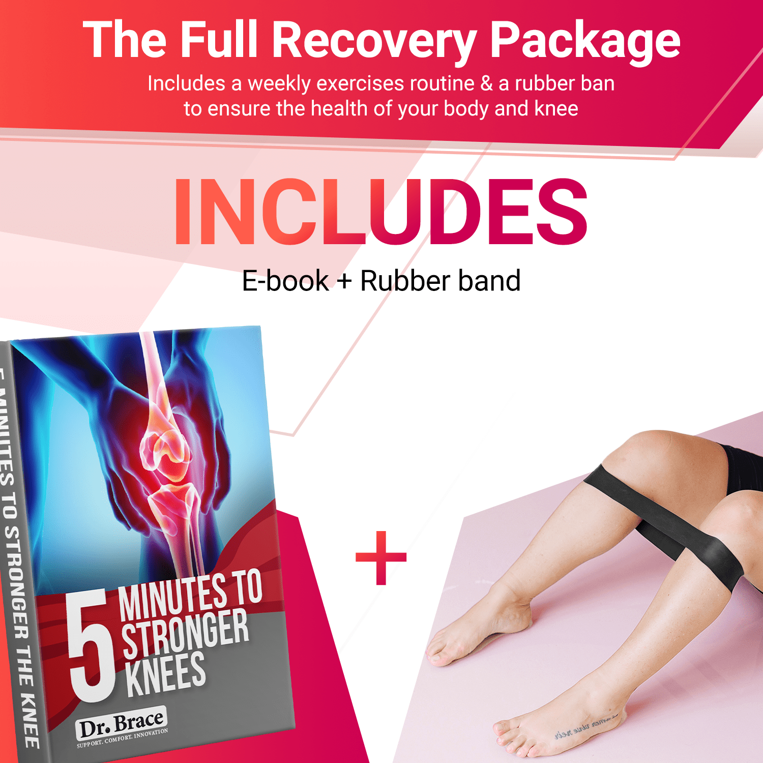 DR. BRACE Compression Knee Brace with Side Stabilizers & Patella Gel Pads, Knee Support for Knee Pain, Running & Sports, Men & Women (Sunrise, Large)