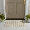 thumbnail image 2 of Mainstays by Becky G. & Alejandra Polyester Scallop Layering Rug, Papyrus Beige Stripe, 24" x 36", 2 of 11