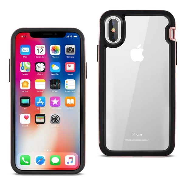 Iphone X Hard Transparent Plastic Tpu Case In Clear Rose Gold Walmart Com Walmart Com