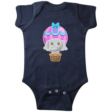 

Inktastic Cute Baby Elephant in a Pink Hot Air Balloon Gift Baby Boy or Baby Girl Bodysuit