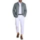 thumbnail image 2 of CHAQUETA DE TRAJE CASUAL PARA HOMBRE INSPIRE CHIC, CON CUELLO ALTO, DE UN SOLO BOTÓN, EN SUEDE, COLOR GRIS, 2 of 6