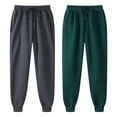 thumbnail image 4 of CYRBOKO Womens Sweatpants, High Waist Drawstring Warm Thick Fleece 2PC Sets Cargo Pants Running Joggers with Pockets Green ,XL, 4 of 9