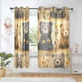 thumbnail image 6 of Sheer Curtains 2 Panels Set Grommet Drapes Window Treatments Light Filtering for Bedroom Living Room W42 x L63 Lovely Bears and Flower, 6 of 7
