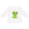 thumbnail image 3 of Inktastic Cute Frog, Green Frog, Frog Prince, Crown Boys or Girls Long Sleeve Toddler T-Shirt, 3 of 5